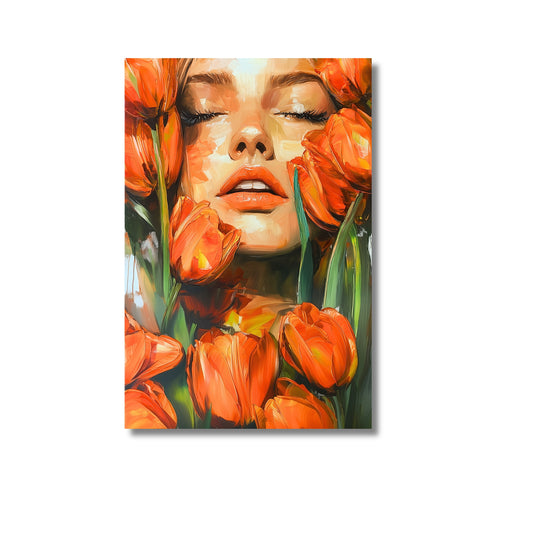 Tulip Face Modern Art Surrender - Dutch Art Icons by Wilma Mesman