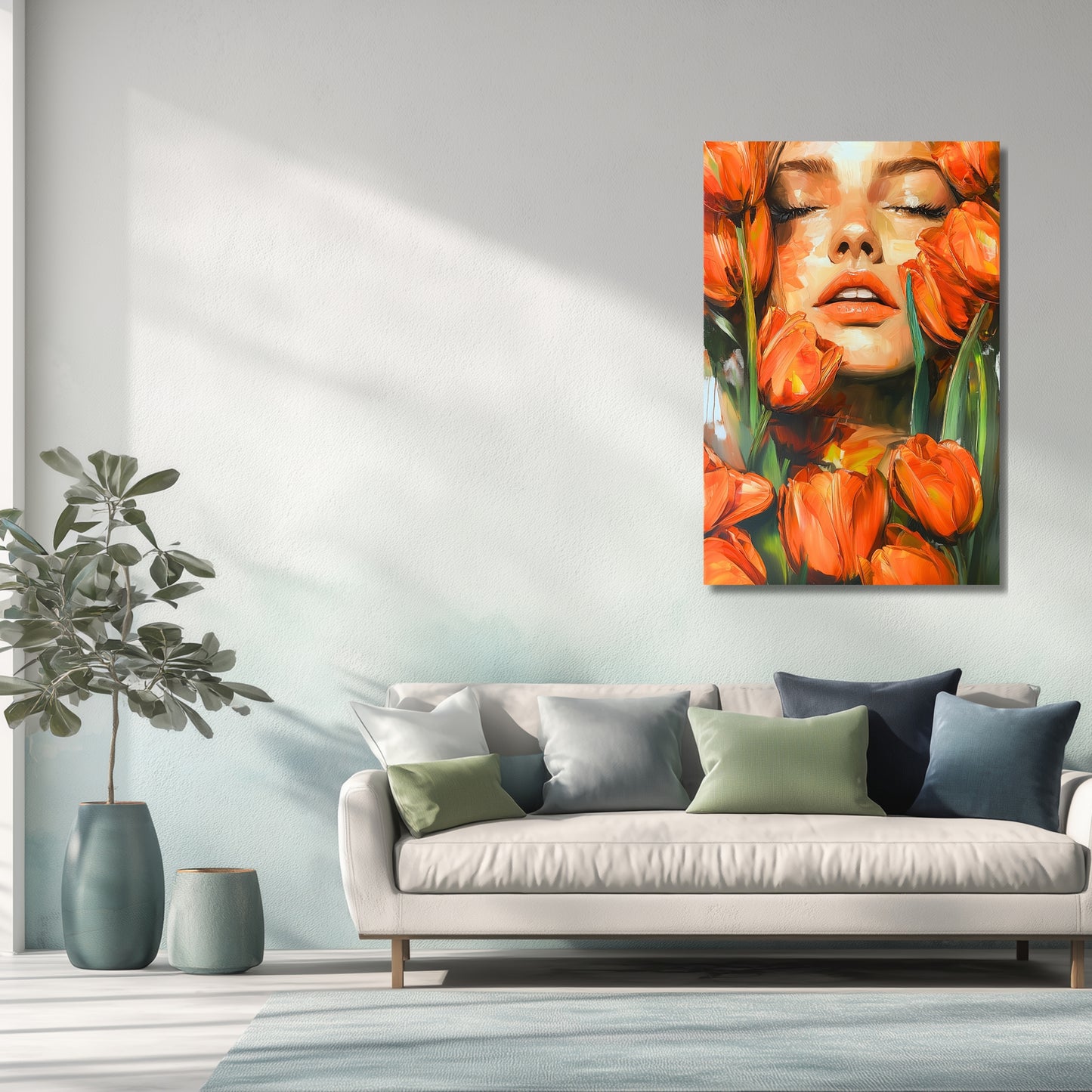 Tulip Face Modern Art Surrender - Dutch Art Icons by Wilma Mesman