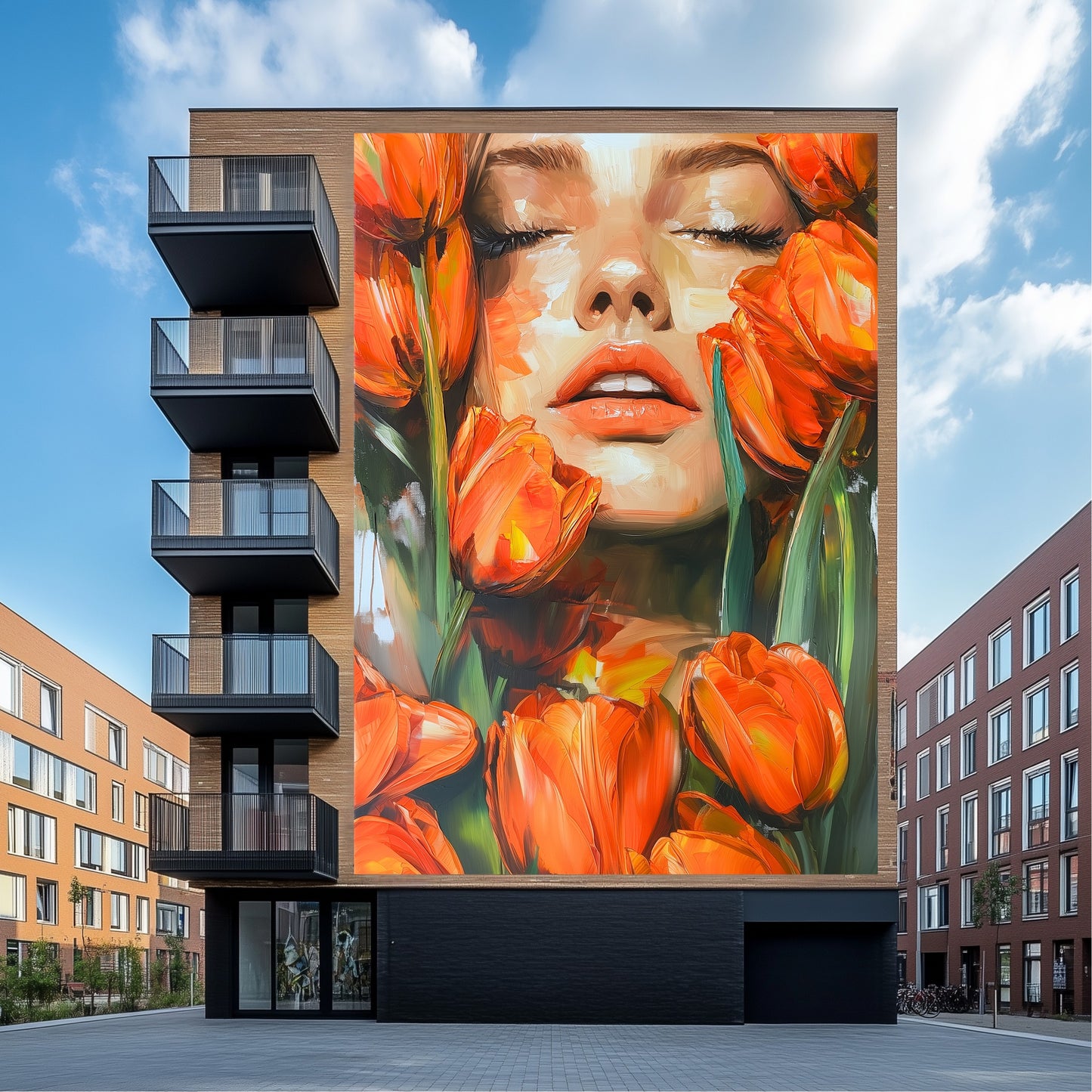 Tulip Face Modern Art Surrender - Dutch Art Icons by Wilma Mesman