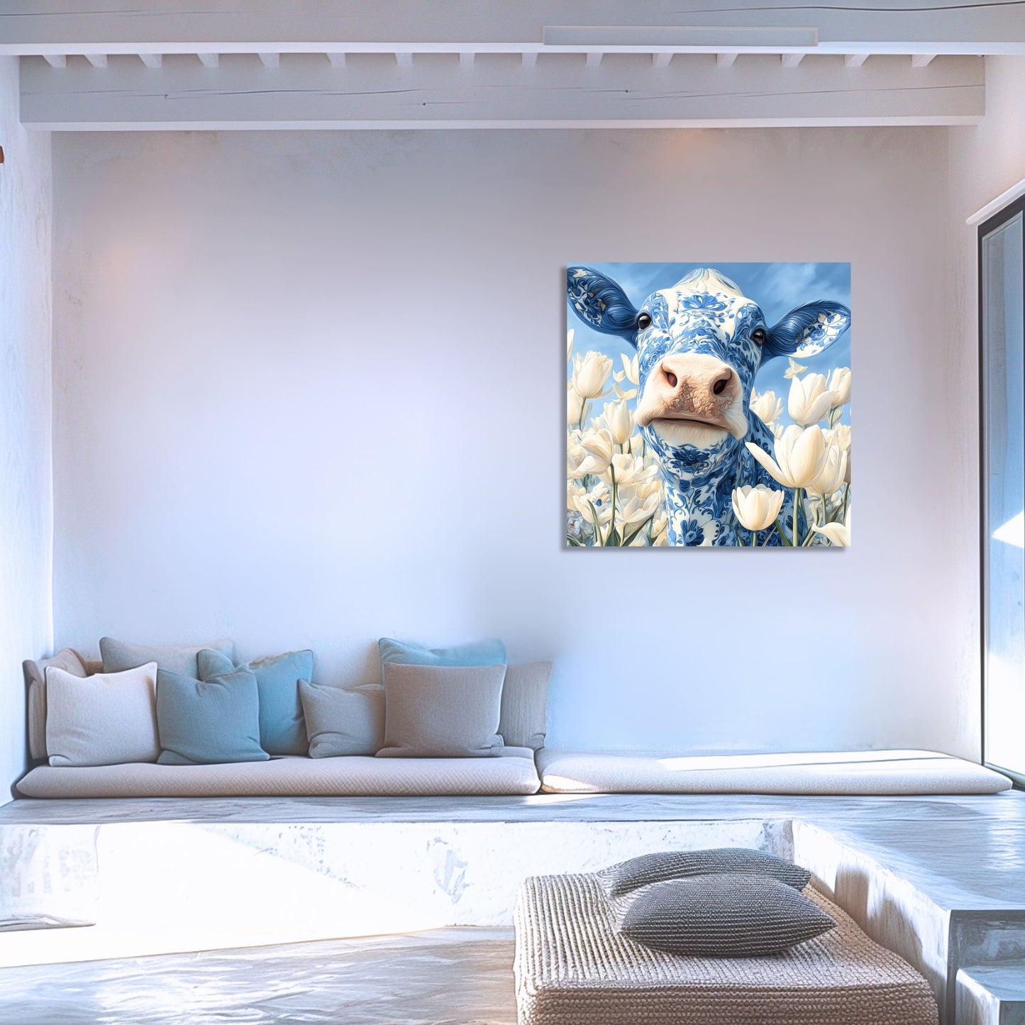 Delft Blue Cow Dutch Art Icons by Wilma Mesman