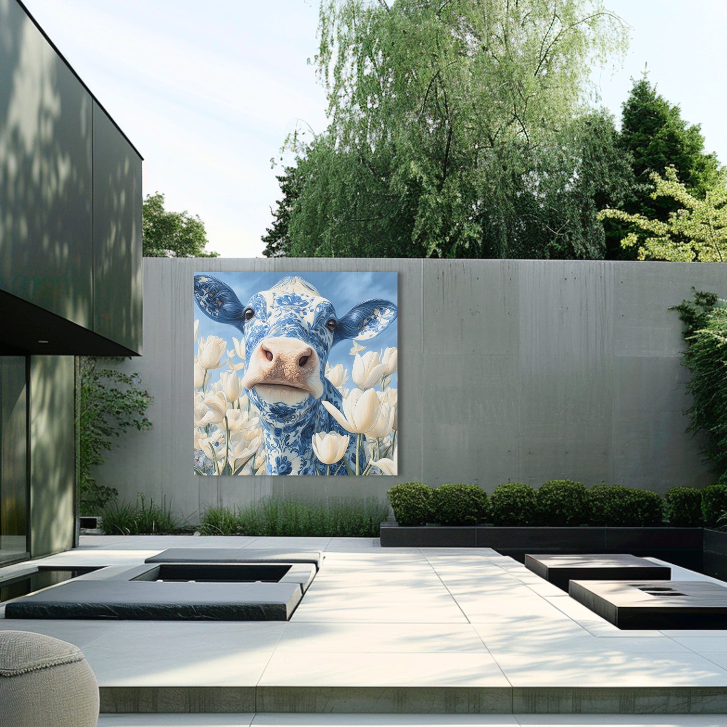 Delft Blue Cow Dutch Art Icons by Wilma Mesman