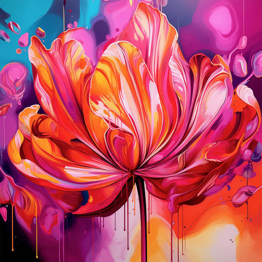 BLUMEN LIMITIERTE AUFLAGE – 2024 Tulip Cherish Power 100x100cm