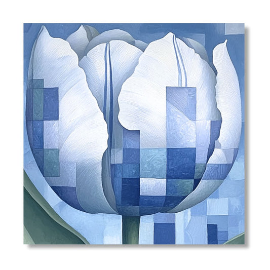 Tulip Geometric Blue Modern Art (right)