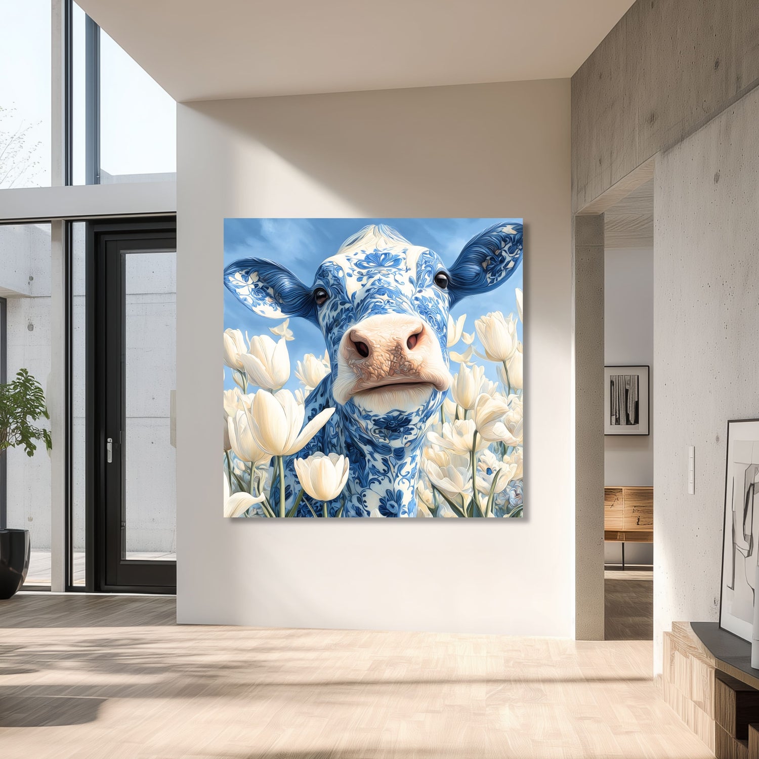 Delft Blue Cow Dutch Art Icons by Wilma Mesman