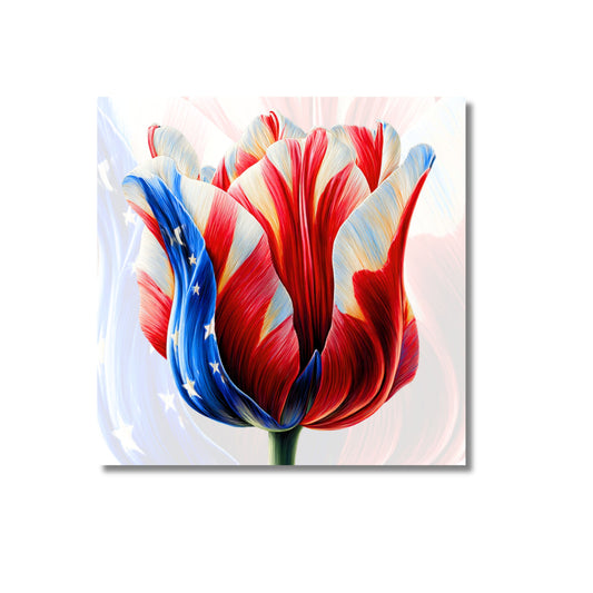 USA Tulip Iconic Flag - Dutch Art Icons by Wilma Mesman