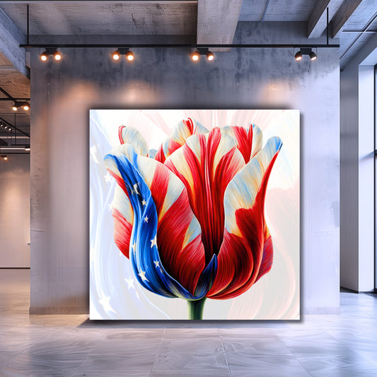 USA Tulip Iconic Flag - Dutch Art Icons by Wilma Mesman