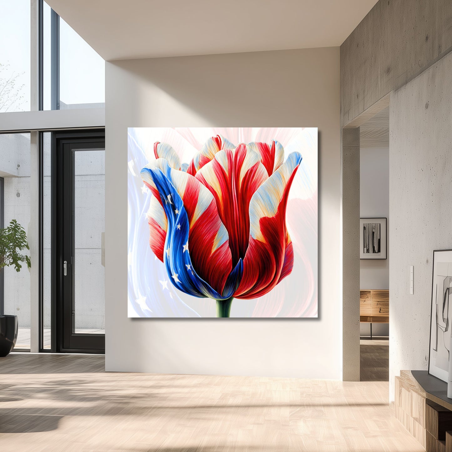 USA Tulip Iconic Flag - Dutch Art Icons by Wilma Mesman