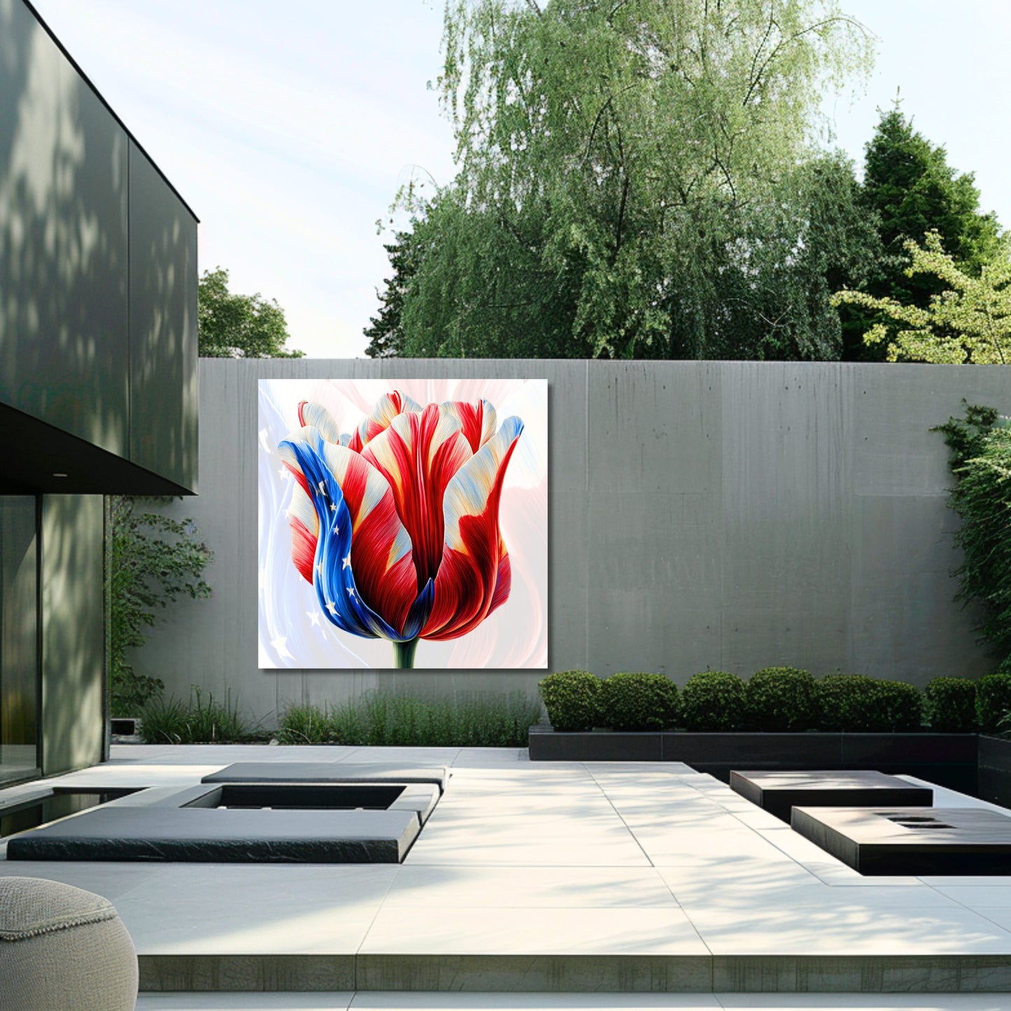 USA Tulip Iconic Flag - Dutch Art Icons by Wilma Mesman
