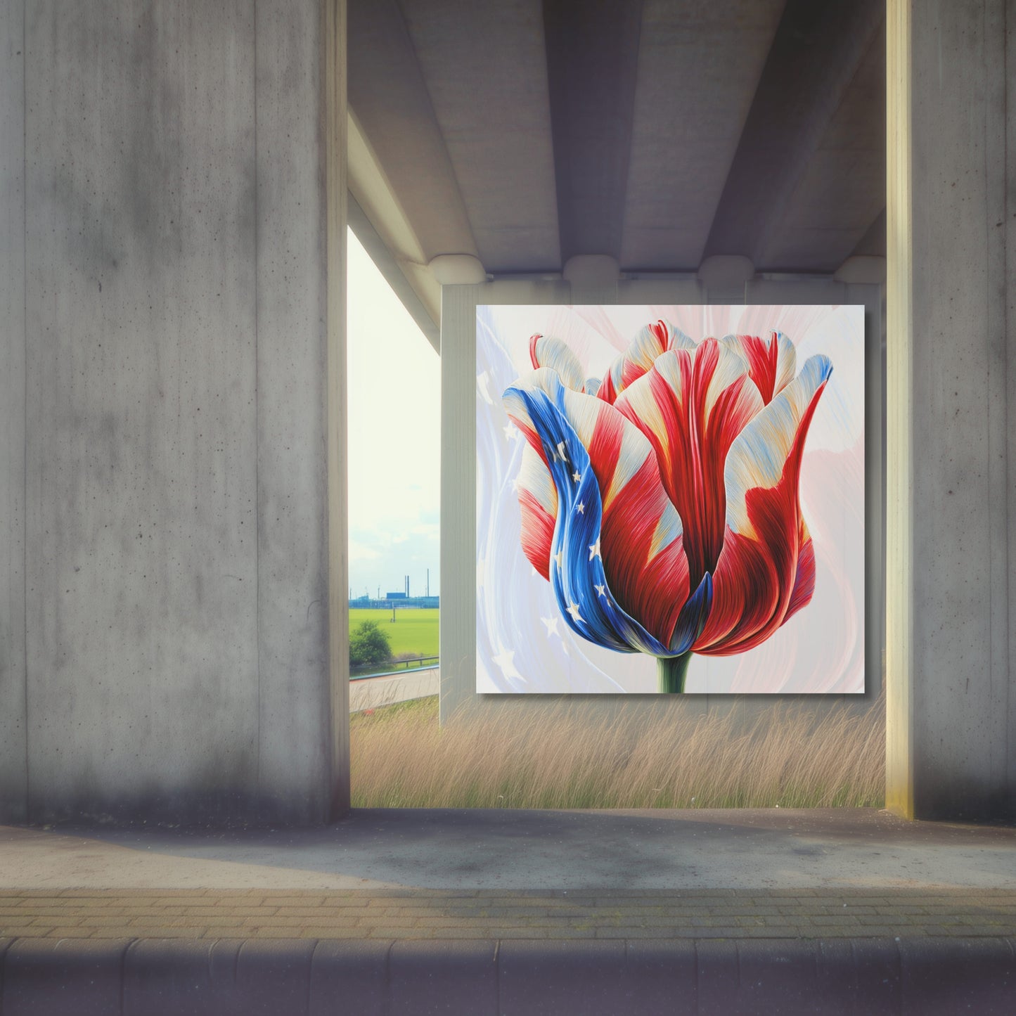 USA Tulip Iconic Flag - Dutch Art Icons by Wilma Mesman
