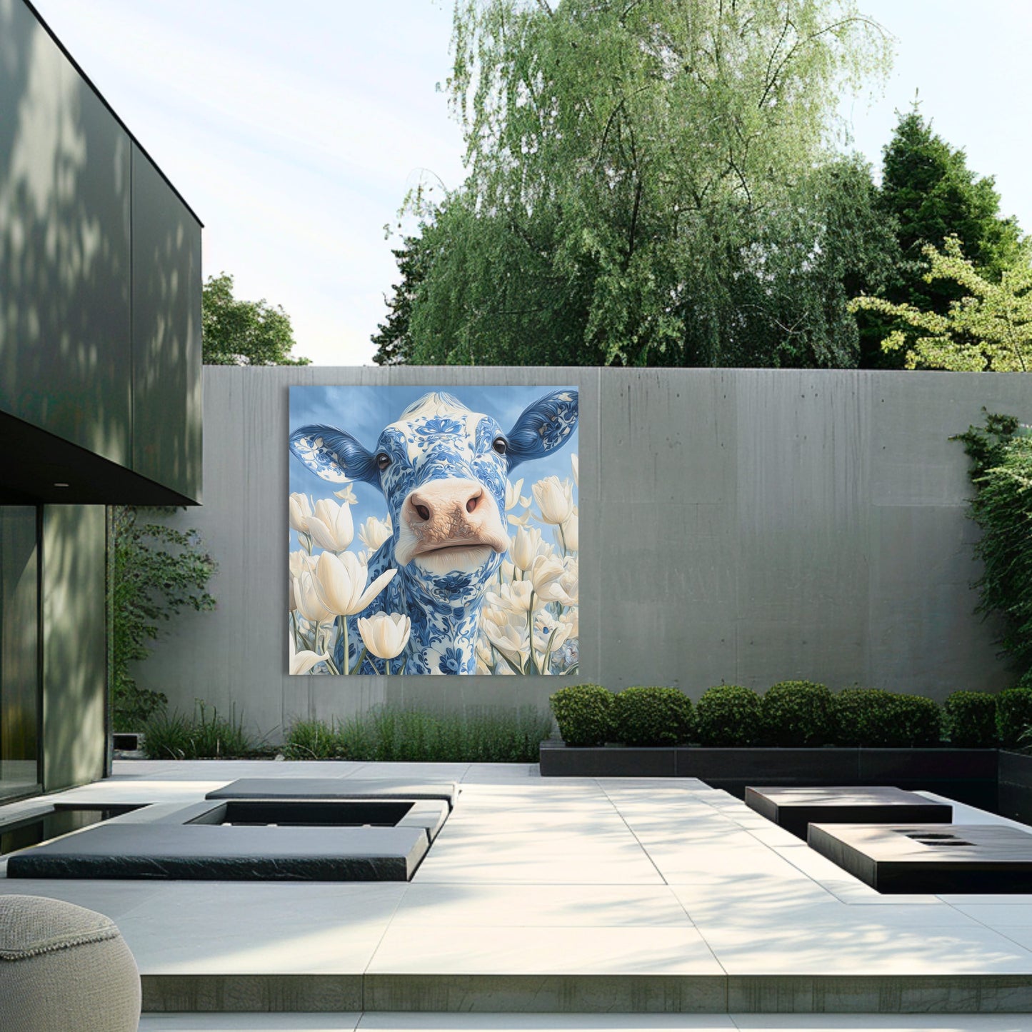 Delft Blue Cow Dutch Art Icons by Wilma Mesman