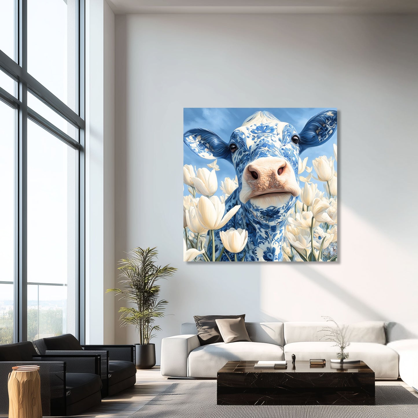 Delft Blue Cow Dutch Art Icons by Wilma Mesman
