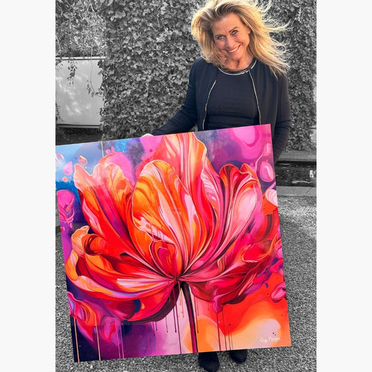 BLUMEN LIMITIERTE AUFLAGE – 2024 Tulip Cherish Power 100x100cm