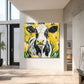 Dutch Cow in Yellow Tulip Field - Dutch Art Icons by Wilma Mesman
