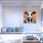 Dutch Cow in Orange Tulip Field - Dutch Art Icons by Wilma Mesman