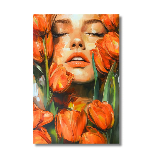 Tulip Face - Modern Art 'Surrender' (Orange)