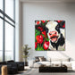 Happy Dutch Cow in Red Tulip Field - Dutch Art Icons by Wilma Mesman