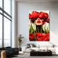 Red Tulips Hiding Face Unseen - Dutch Art Icons by Wilma Mesman