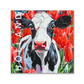Tile Project - Tile Cow in Tulip Field Red