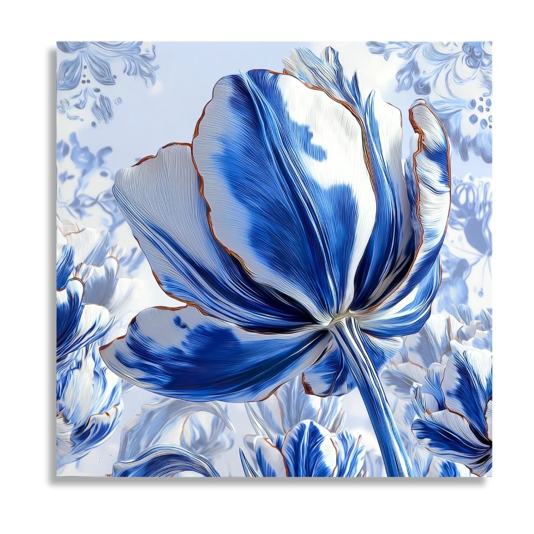Delft Blue Tulip Iconic Dutch (undulating left)