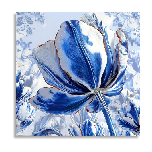 Delft Blue Tulip Iconic Dutch (undulating left)