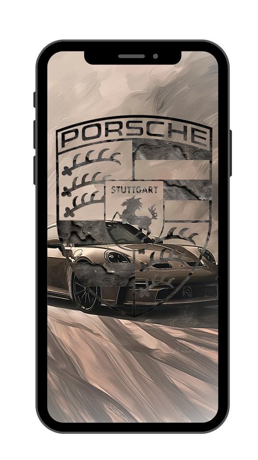 Screensaver Porsche Logo 12 Crest Grey