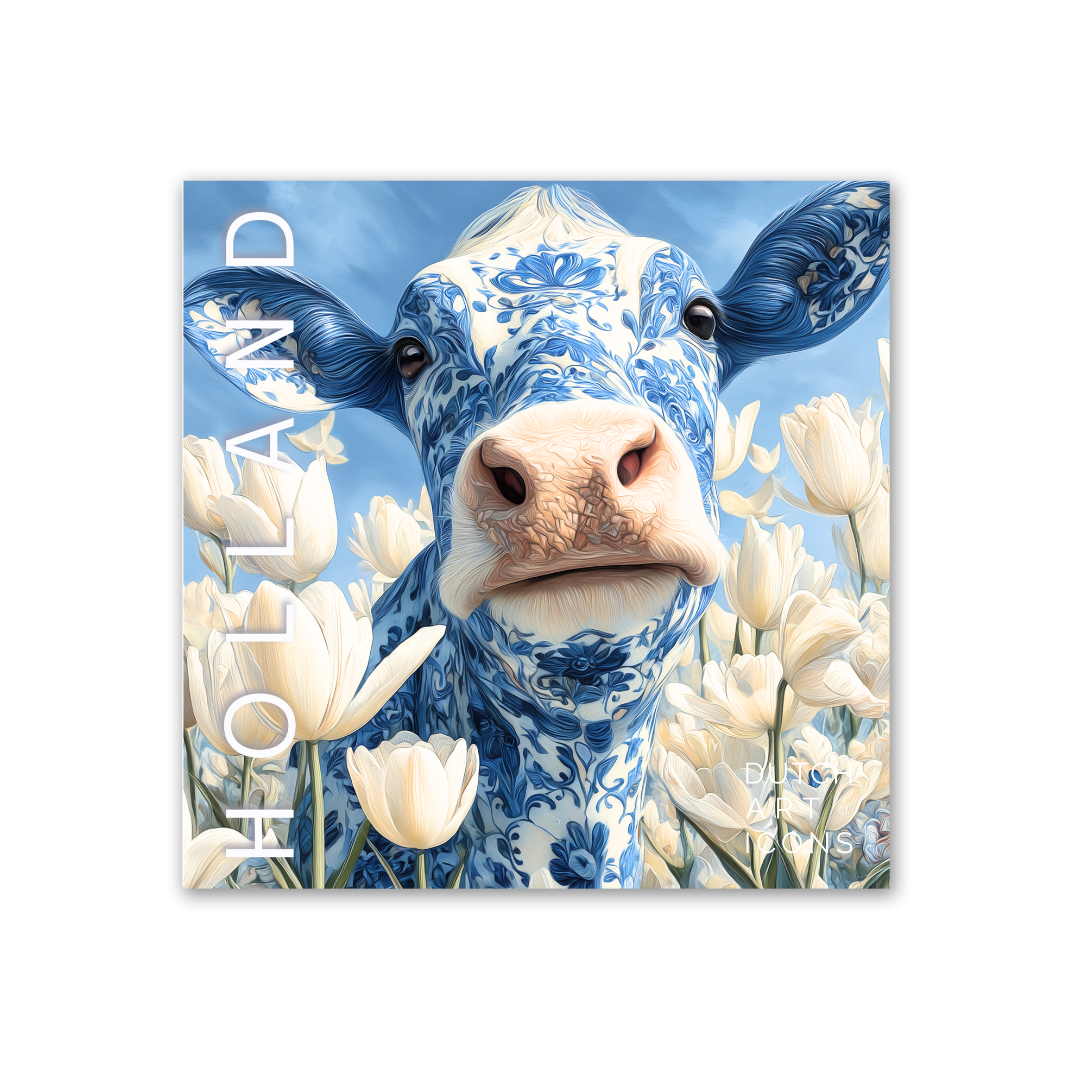 Delft Blue Happy Cow (facing right)